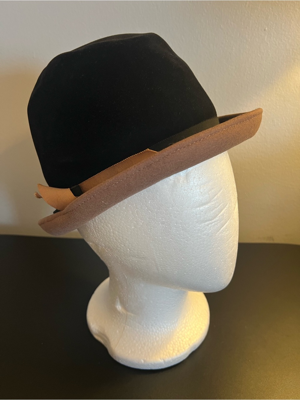 🔥 Vintage Day-Tonn New York Toronto 100% Wool Felt Cloche Bowler Hat Two Tone